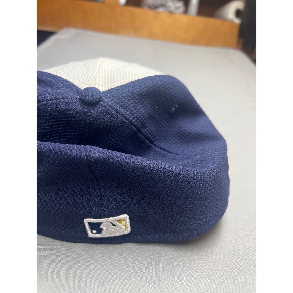 New Era 59FIFTY Milwaukee Brewers Hat Navy White Fitted Size 7 3/4 MLB Cap - Picture 3 of 4